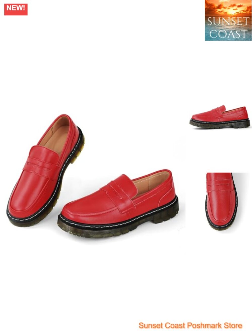 Women's Classic Penny Loafers Slip-On Leather Driving Mocc Fashion Shoes